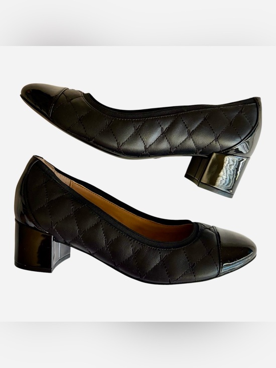 Vionic Shoes - Vionic Ruby Quilted Leather Block Heel Black Pumps Size 8.5 Olympia